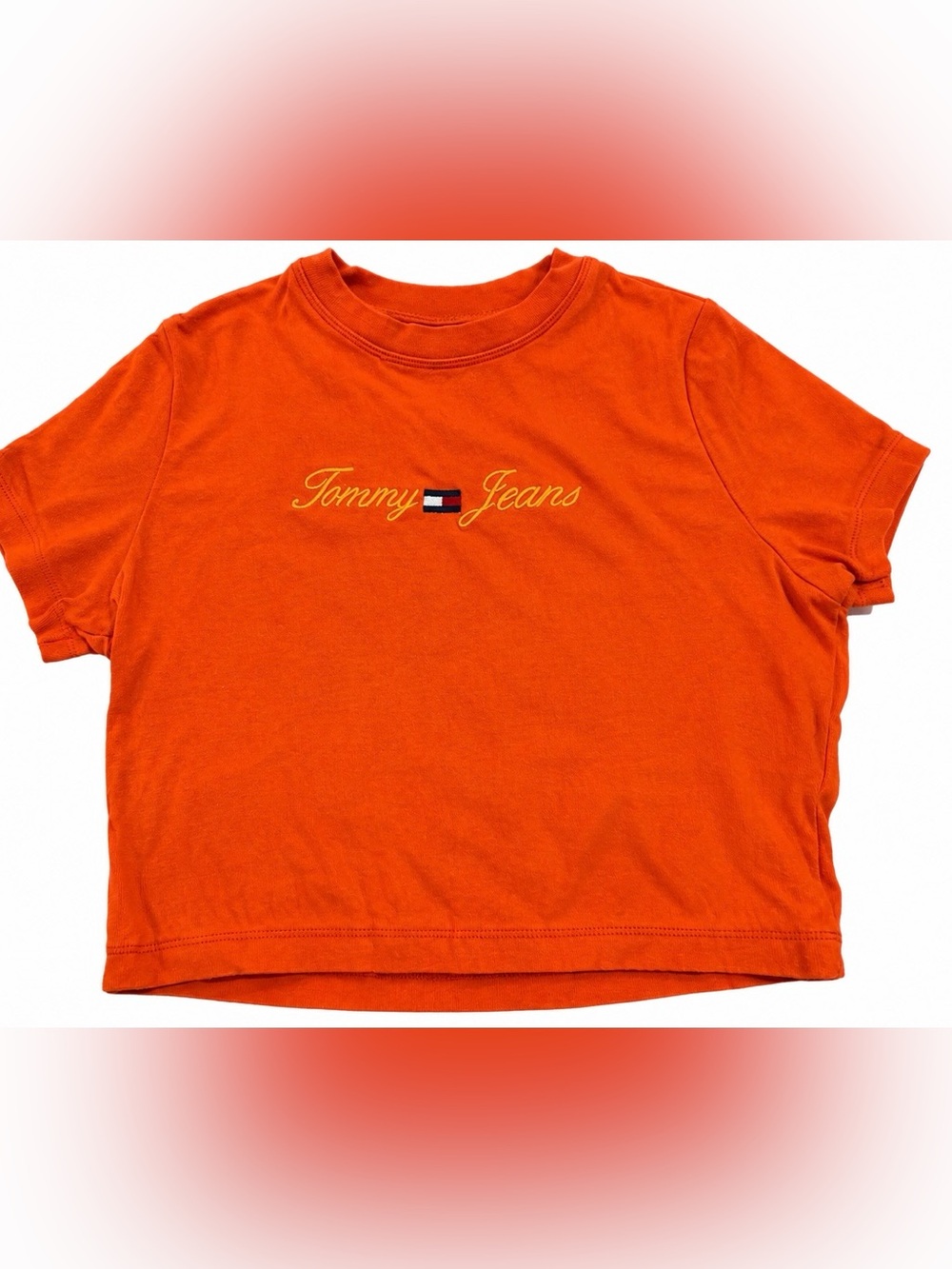 Tommy Jeans Orange Embroidered Logo Tee Women’s XL